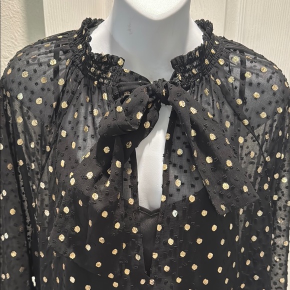 Black and gold Mock Neck Tiered Dress - Picture 2 of 5